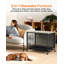Chenil pour chien en bois robuste de 38,6 pouces avec plateau coulissant et roues amovibles-848658088-848658103