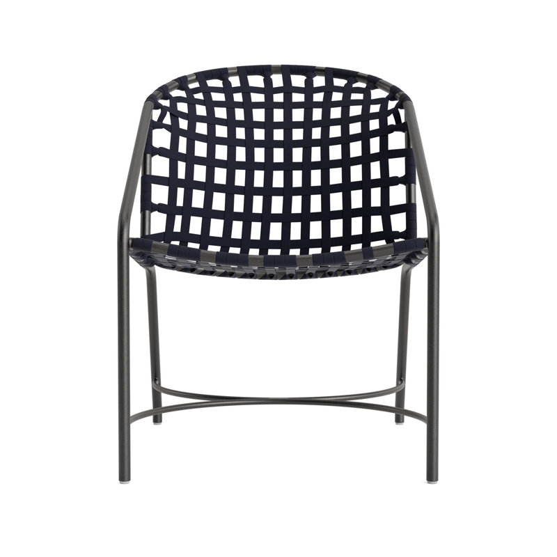 Kantan Outdoor Lounge Chair, Mica/White Suncloth Lace