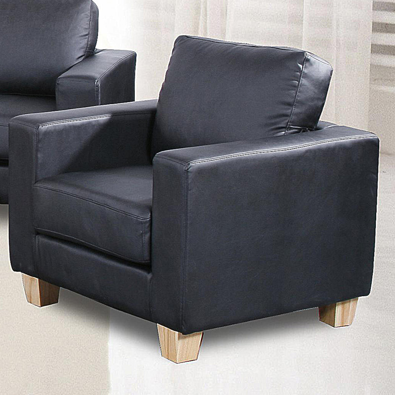 Peyton Faux Leather Club Chair, Black