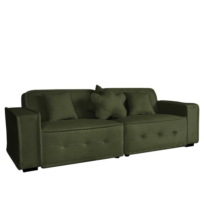 Canapé rembourré Marquida, 100 % polyester vert