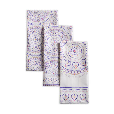 Ensemble de serviettes de cuisine 100% coton 3 - 20 "x 27,5" Maison d'Hermine Mandala