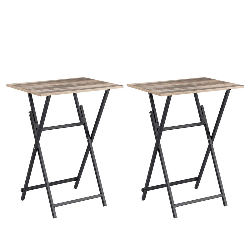Table-plateau pliante 2 pièces sans assemblage, portable et peu encombrante pour les petits espaces de vie, Brun