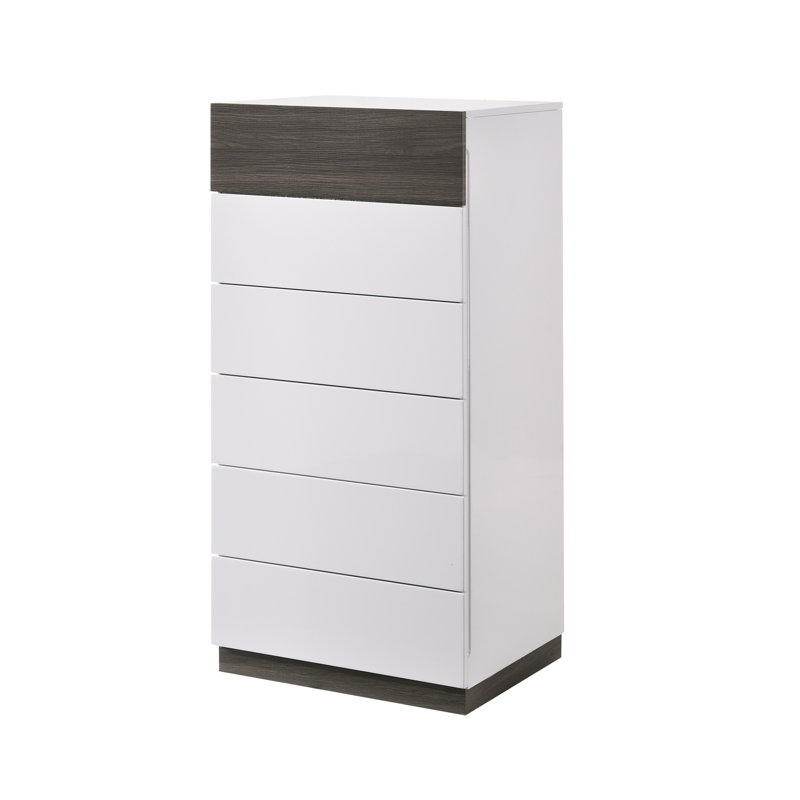 Commode 6 tiroirs en bois massif et manufacturé Wabler