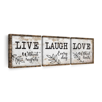 " Live Laugh Love Motivational " by Charles B 3 - Pieces