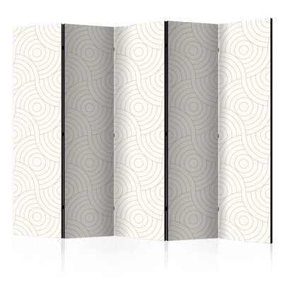 Hancotte 225cm W x 172cm H 5 - Panel Solid Wood Folding Room Divider