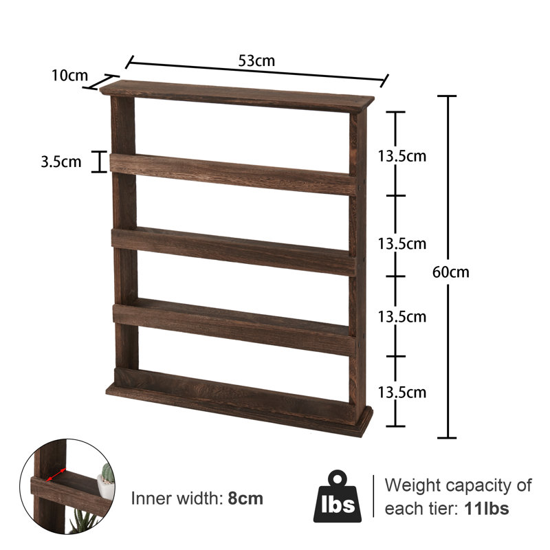 Moise 5 Piece Paulownia Solid Wood Tiered Shelf