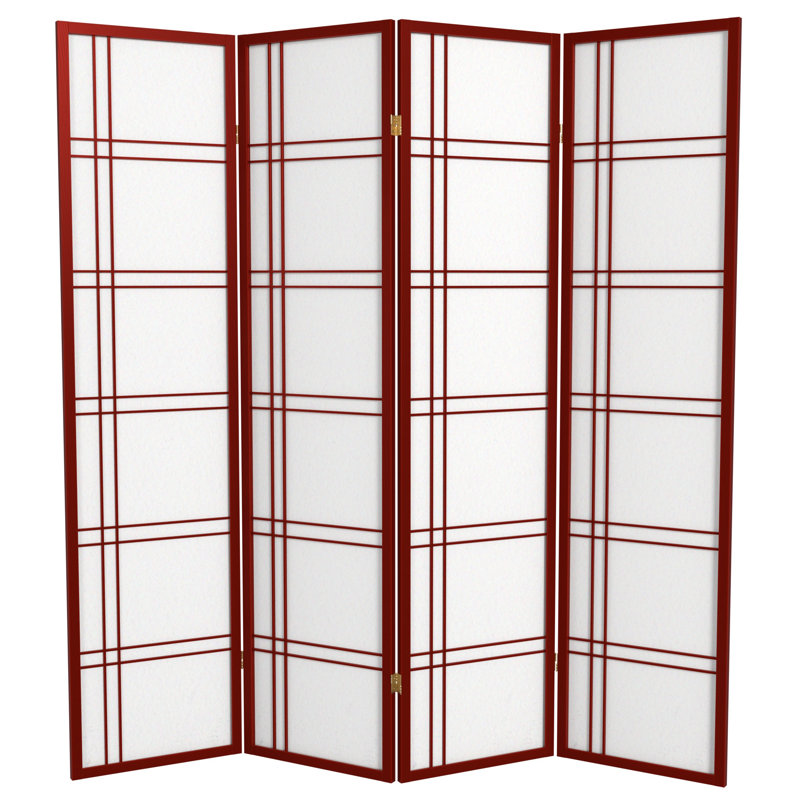 70.5" Tall Double Cross Shoji Panel Room Divider, Gray, 6, 6 ft