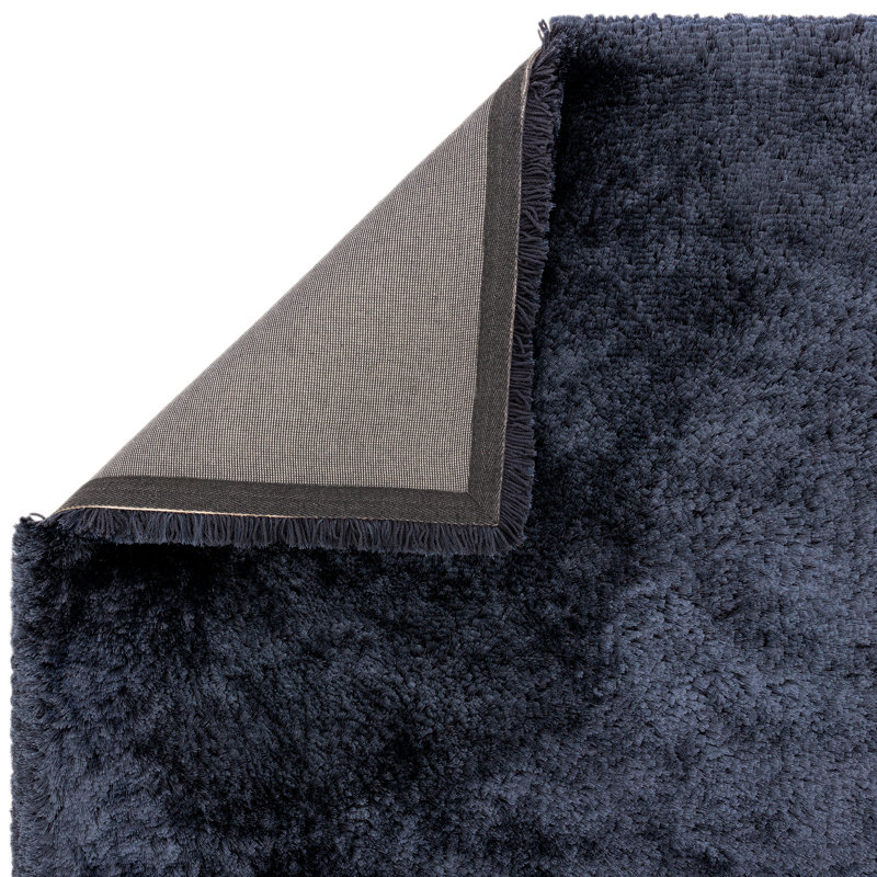 Plush Deep Pile Shaggy Navy Rug, Rectangle 160 x 230cm