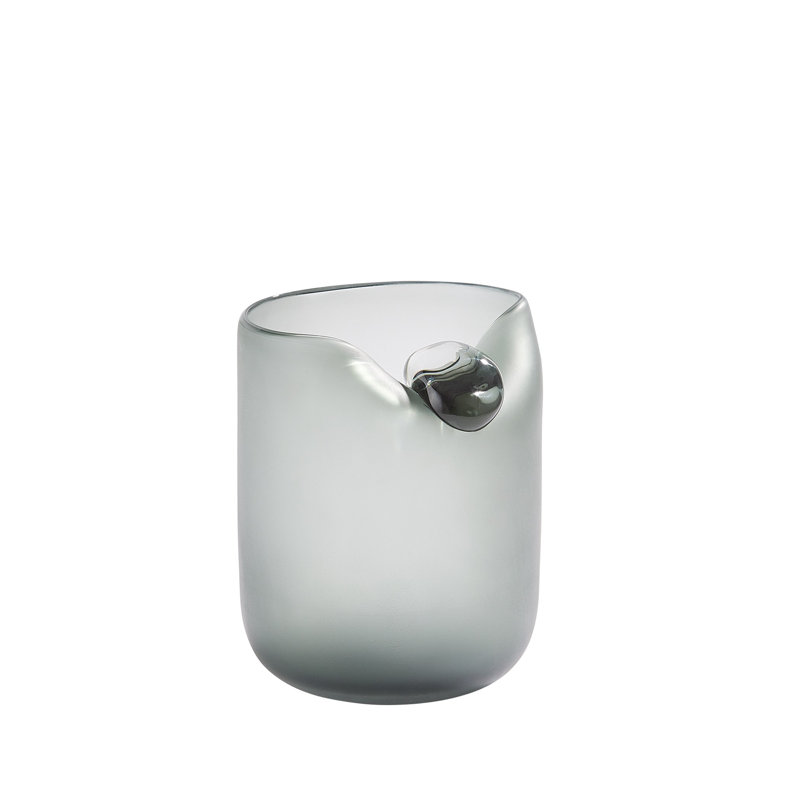 Poise Vase, 8" H x 6.5" W x 6.5" D, Gray