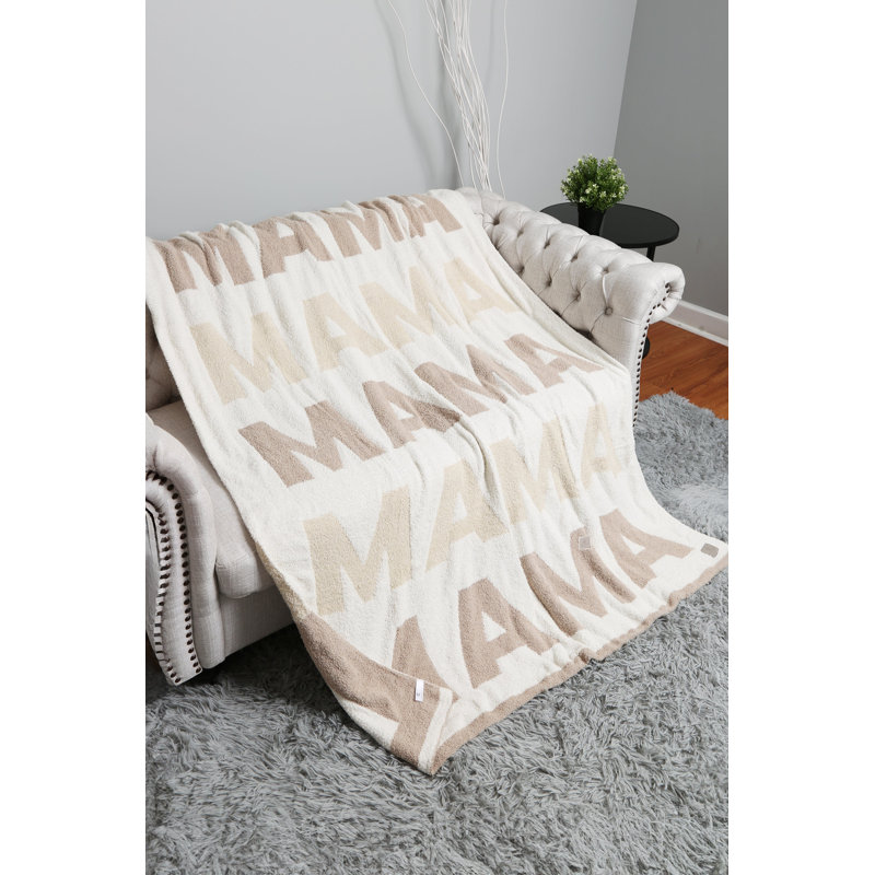 Jeté multicolore Mama, Beige