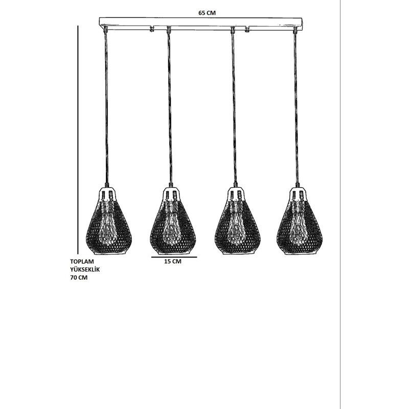 Chandle Chandelier, Gold