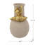 Vase en résine blanche avec figurine dorée abstraite, 11,4 po