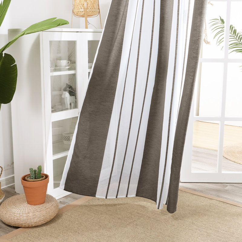 Dearious Sheer Curtain Pair, Width 140 x Drop 138 cm, Brown