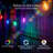 Hybrid 104 ft. Solar Powered & Plug-In RGB LED String Lights Outdoor Patio Waterproof with 48 S14 Shatterproof Bulbs, Color Changing, Remote Control-1883183535