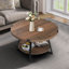 Jahaira Round Coffee Table with 2-Tier Storage Shelves-478800544