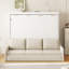 Lit armoire avec canapé escamotable Murphy, tablettes de rangement intégrées et éclairage à DEL-2113473934