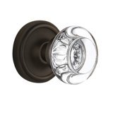 Classic Rosette with Round Clear Crystal Door Knob