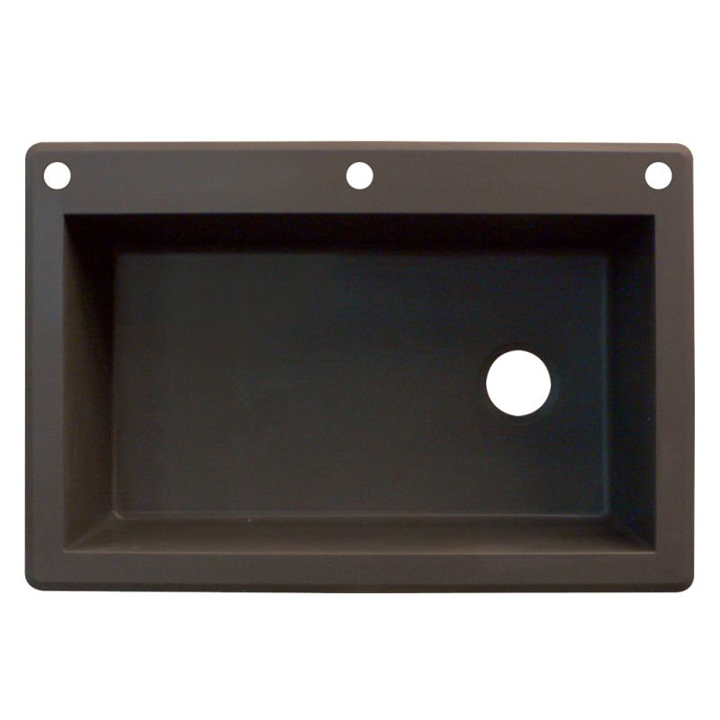 Radius 33'' L Single Bowl Granite Kitchen Sink, Espresso, 3 hole