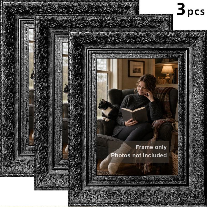 Cadre 3 photos noir polyvalent pour photos et cadeaux de 5 po x 7 po, Black, 3, 5" W x 7" H
