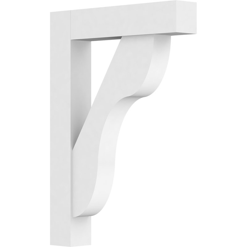 Support standard en PVC de qualité architecturale avec extrémités en bloc Carmel, H 24 po x l 3 po x P 18 po