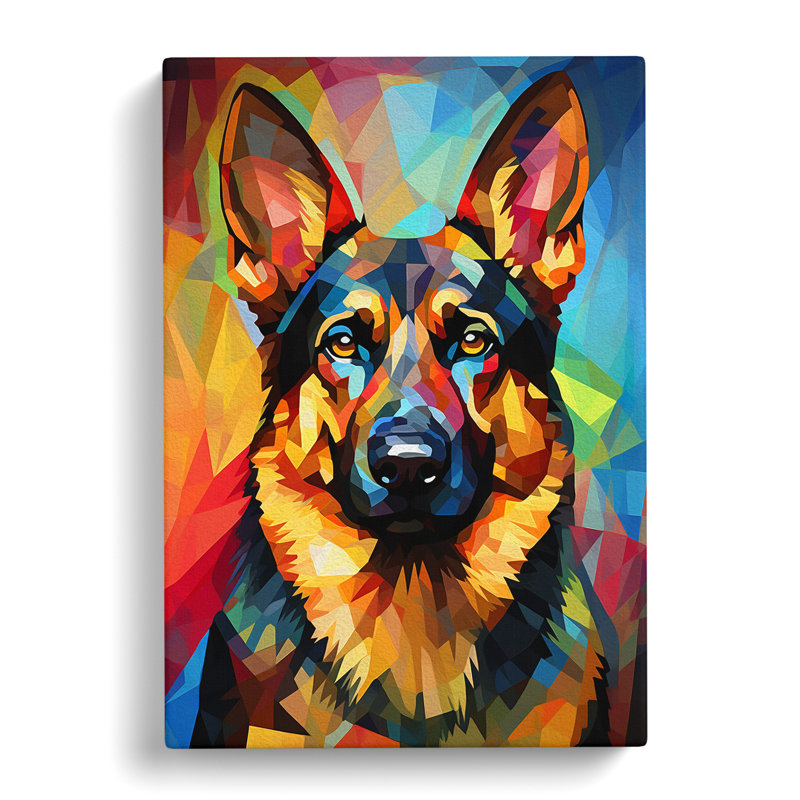 German Shepherd Orphism - Wrapped Canvas, 60cm H x 40cm W x 3cm D