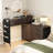 Charging Station And LED Light, 67" Rotatable Vanity Desk With LED Light And Side Pockets, Makeup Table With 10 Fabric Drawers, Modern Home Office Desks-843766667