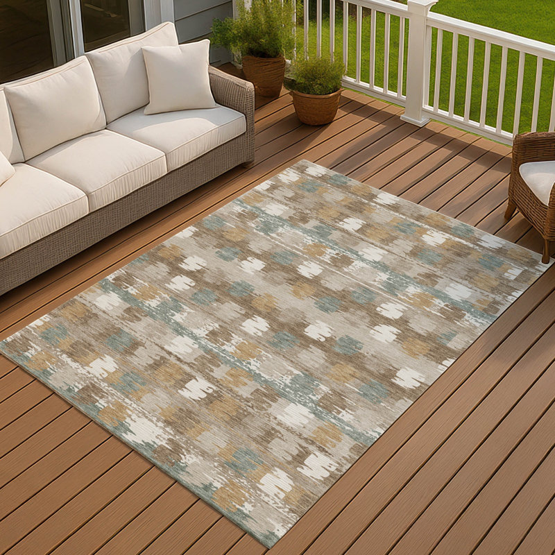 Machine Washable Indoor/Outdoor Chantille ACN2673 Casual Rug, Mocha, 8' x 10'