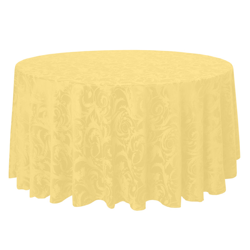 Solid Color Round Tablecloth, 102" L x 102" W, Gold, 2