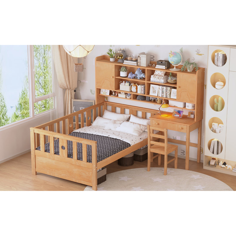 Lit plateforme multifonctionnel en bois peu encombrant pour la créativité et la productivité dans la chambre à coucher