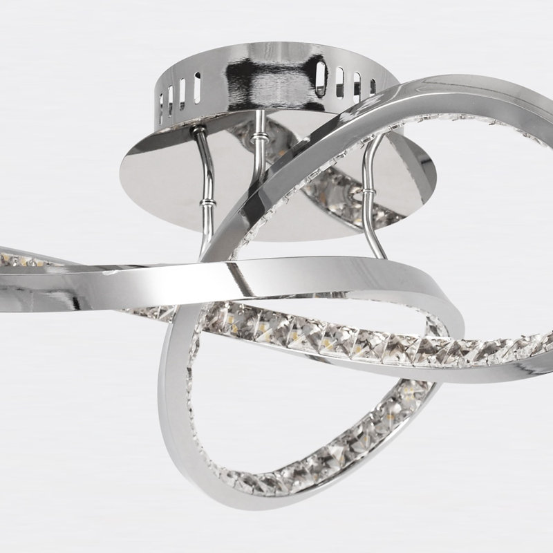 Cleophis LED Semi Flush Mount, Jewelled Chrome