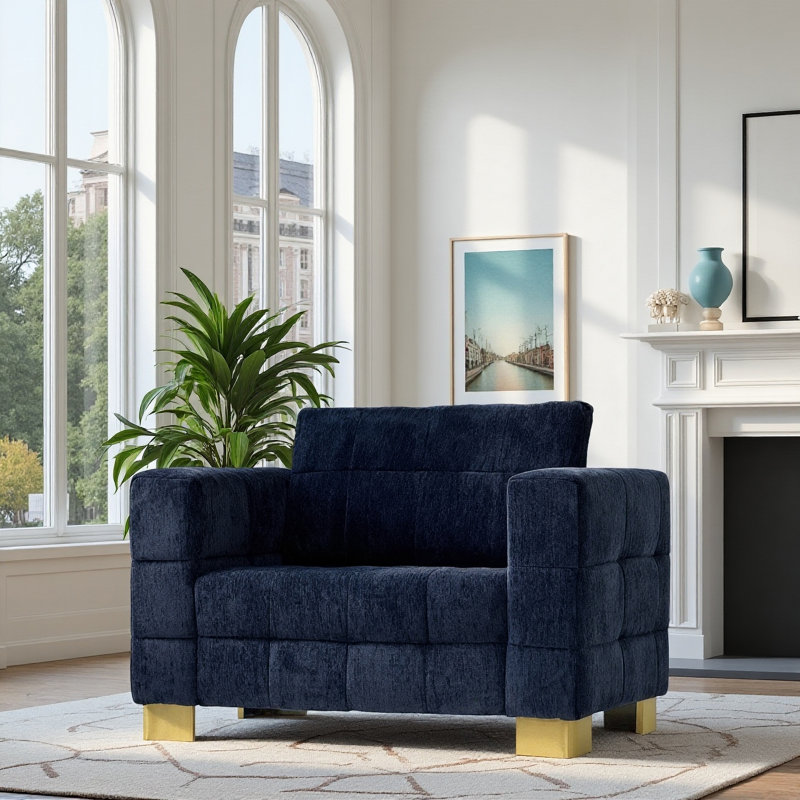 Chaise confortable et durable avec revêtement en polyester doux, éponge à rebond élevé et sacs à ressorts indépendants pour une expérience d'assise optimale