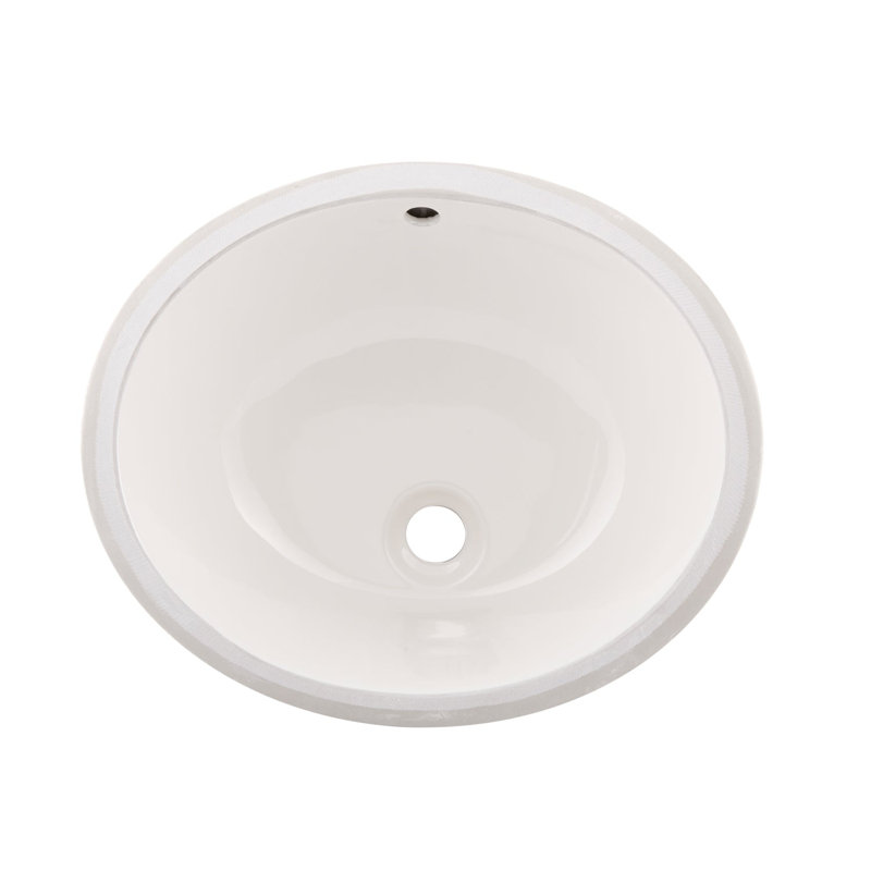 Lavabo de salle de bain ovale encastré en céramique DAX, Ivoire