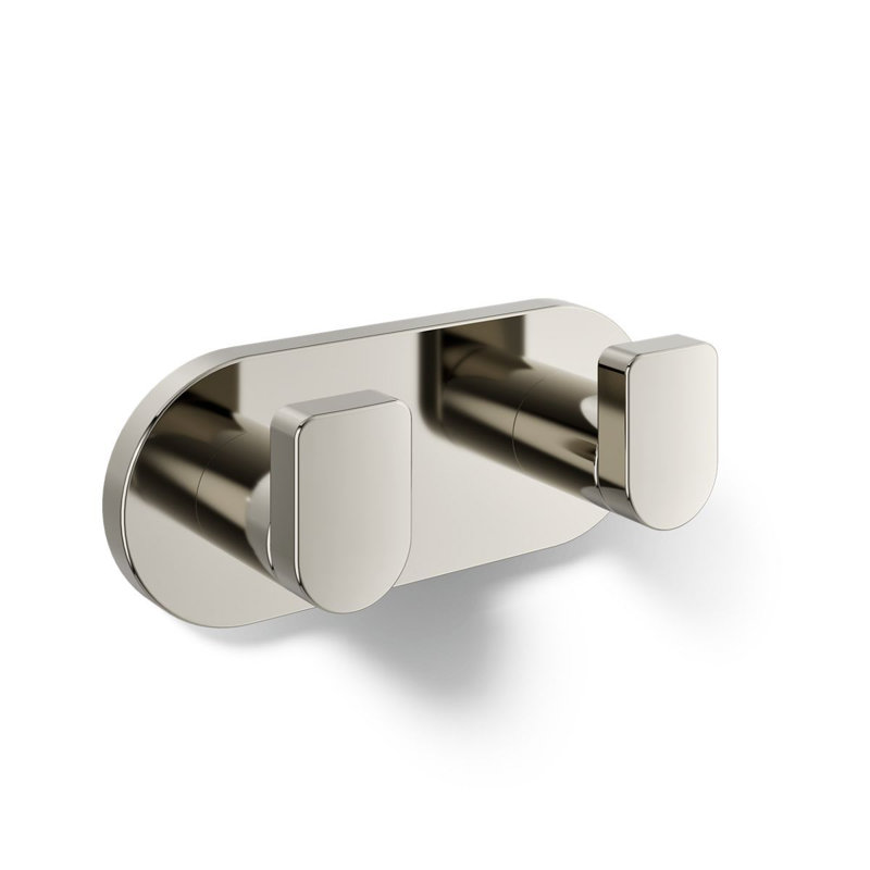 Composed Wall Mounted Double Robe Hook, Silver