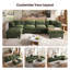  Canapé modulaire en chenille de 143,7 po avec repose-pieds avec rangement, housses de coussin lavables, accoudoirs rembourrés, coussins profonds très épais, assemblage sans outil, vert-119979833