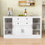Buffet Buffet avec tablettes réglables, prise de courant, 4 portes et 2 tiroirs-2072315765