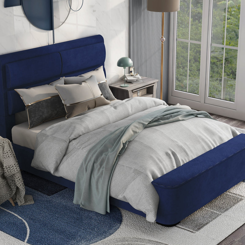 Demicah Upholstered Standard Bed, Queen, Gray