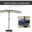 Parasol de patio de 15 pi - Parasol de marché rectangulaire en acier à double face, Protection solaire beige, Mécanisme à manivelle facile, Pour bloquer la piscine, Base, Plateforme d'assemblage