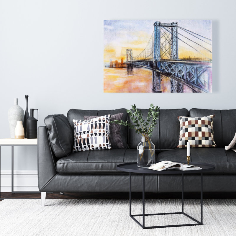 Abstract Brooklyn Bridge - Bedroom Architecture Canvas Decor