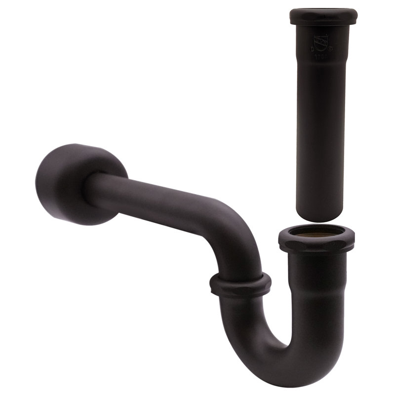 Siphon en P de 1-1 / 4 po en laiton avec tube d'extension à joint coulissant de 8 po, Bronze frotté à l'huile