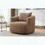 Fauteuil demi-tonneau pivotant à 360 ° - Coussin décoratif - Brun foncé-253593015