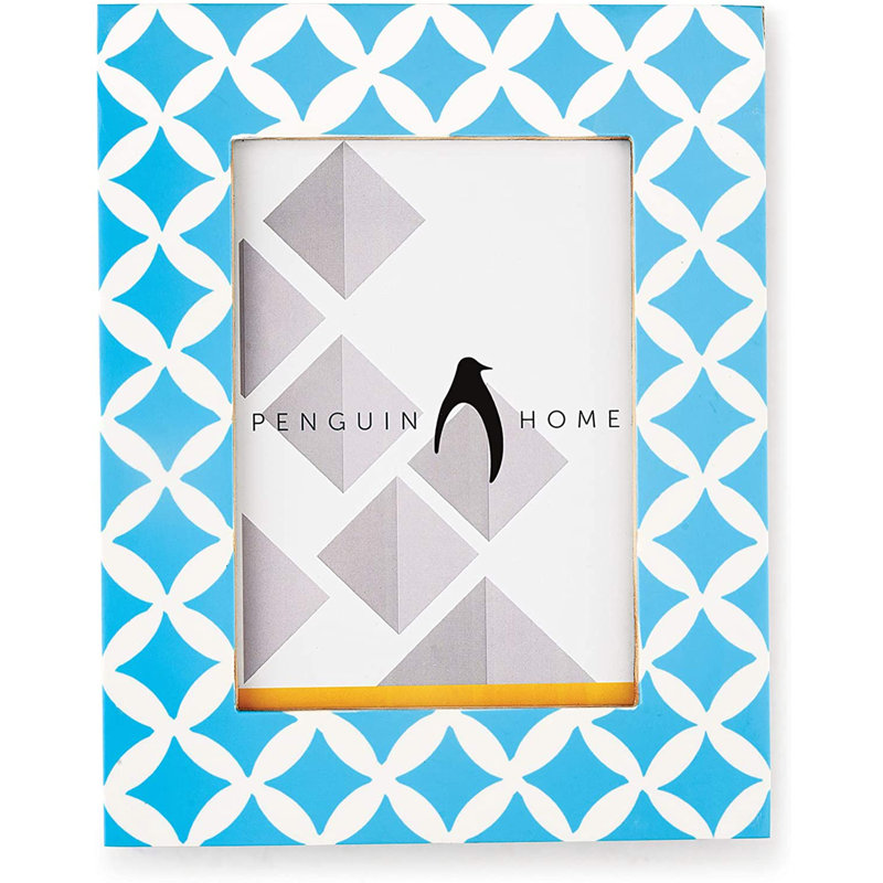 Bevelled Picture Frame, 21cm H x 16.7cm W x 21.7cm D, Blue