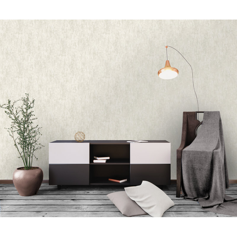 Bobbette 10m x 53cm Metallic Finish Wallpaper Roll, Pearl