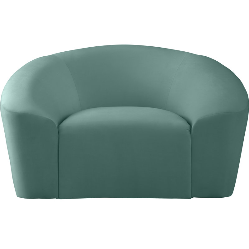 Alaw Velvet Barrel Chair, Mint Velvet