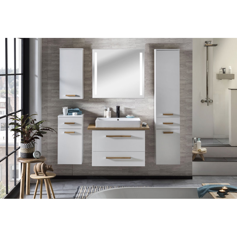 Duo 60 cm Wall-Mounted Washbasin, White