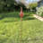 Exhart Solar Pearlized Hand Blown Glass Twisted Flame Garden Stake with Metal Finial Detail, 36 Inch