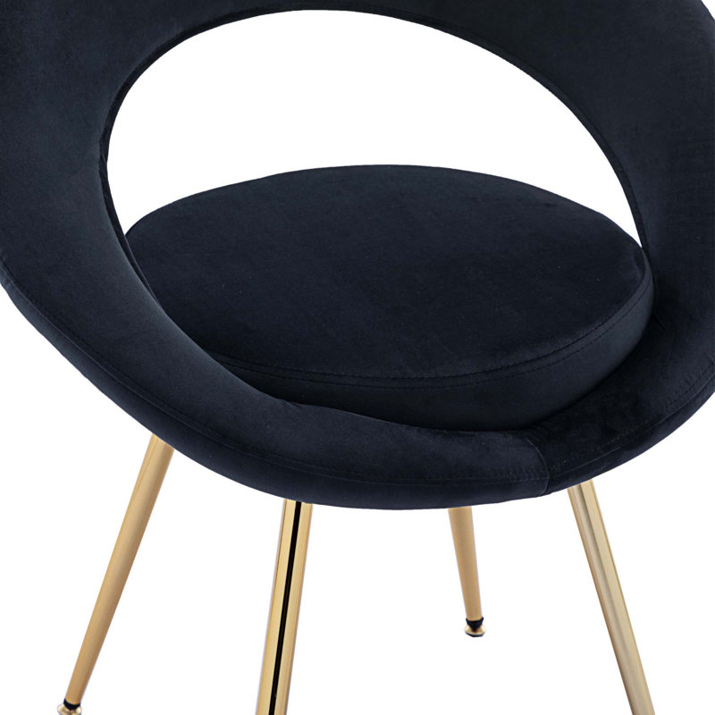 Fauteuil d'appoint Orkun, Velours noir