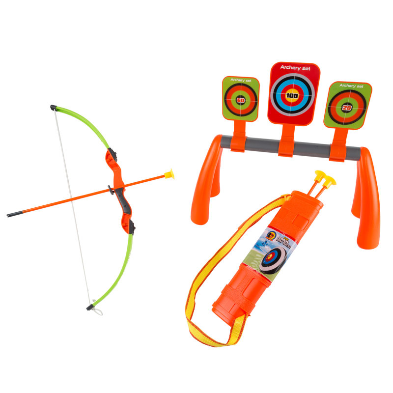 Ensemble de jeu d'arc et de flèches pour enfants avec 3 flèches à ventouse, cible avec 3 planches de but et jeu de tir à l'arc pour garçons et filles