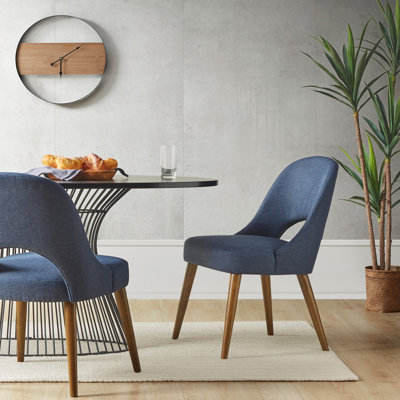 Nola Navy Upholstered Dining Side Chairs