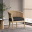 Chaise d'appoint classique gris anthracite avec sangle de canne et base rembourrée élégante-1561076006