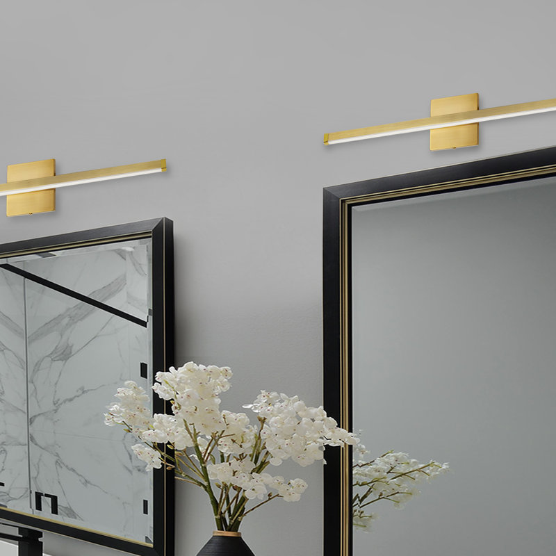 Tedder Dimmable LED Vanity Light, Aged Brass
